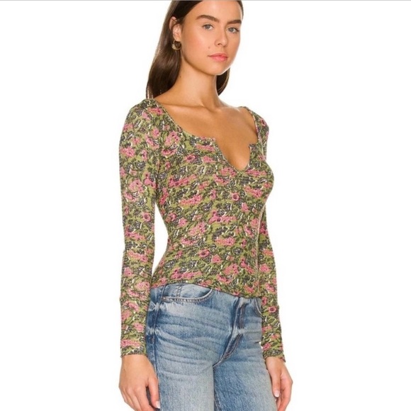 FREE people Ciara Printed Layering Top NWT - Picture 2 of 8